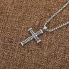 Mannen Lange Klassieke Gouden Sieraden Kettingen Ketting Vrouwen 18 k Hanger Diamant Modeketen Kettingen Cross Punk 50cm2483