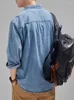 Camisas casuais masculinas 2023 outono denim camisa homens clássico bolsos de peito macio algodão manga longa cowboy solto azul jeans