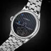 Montres-bracelets AESOP Real Tourbillon Montres Mécaniques Pour Homme GIV Luxe Saphir Étanche Hommes Montre-Bracelet Mouvement Volant Cadran Bleu Horloge