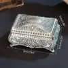 Torebki biżuterii torebki vintage Tinket Box prostokąta metaliczne kwiatowe małe przechowywanie prezentów p9yf245o