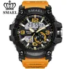 Smael Men Military Watch 50m 방수 손목 시계 LED 석영 시계 남성 repulino 1617 디지털 스포츠 시계 남성 215f