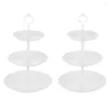 Bakeware Tools 2Pcs 3 Tier Plastic Cupcake Stand Serving Tray Tiered Dessert Cupcakes Desserts Display Tower