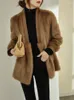 Kadın Kürk Moda Miniz Mink Ceket Ceket İmitasyon İlkbahar ve Sonbahar Uzun Kollu