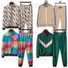 Europe Paris Designer Mens Womens Tracksuits Luxury Sport Suit Zipper Cardigan Patchwork Color Pants Green Striped Sportsuit Cloth280Z