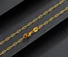 Catene Vero Puro Oro Giallo 999 24K Catena Quadrata 2mm Largo O Link Collana Donna Regalo Fortunato 40-55cm