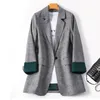 Damespakken Blazers Mode Zakelijk Interview Geruite Pakken Vrouwen Werk Kantoor Dames Lange Mouw Lente Casual Blazer 231005