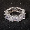 Eternity Female Promise Ring 5A 지르콘 925 스털링 실버 약혼 웨딩 밴드 반지를위한 신부 보석 보석류 296c