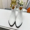 Lüks tasarımcı botlar kadınlar gerçek deri yüksek topuk yuvarlak kafa boot klasik gündelik ekleme düz renk iş botları yüksek kaliteli fabrika ayakkabıları