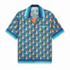 23ss Casablanca Hawaii strandshirt Dream Gate Mannen en Vrouwen Liefhebbers Dezelfde Witte Twill Zijde Korte Mouw Shirt299g