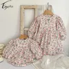 Barboteuses Imprimé filles soeur vêtements enfants manches longues robe infantile bébé filles barboteuses florales combinaison printemps automne filles fête Costume 231005