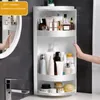 Mensole da bagno 2 strati Portaoggetti ad angolo per bagno 360 Girevole Mensola a parete Shampoo Cosmetici Cucina Accessori per riporre il bagno per la casa 230926