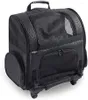 Cat Carriers Dog Carrier - Large Black Roller Bag Pet