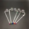 Tuyaux de fumée colorés 14Cm, brûleur à mazout en verre incurvé, boule de 30Mm de diamètre avec Support, support différent, ajouter le Logo du client