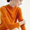Kadın Sweaters Kış Merino Yün Kazak Kadın Mock Boyun Külotu Sonbahar Temel Stil Basit Dip Üst 231005