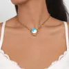 Chaînes Collier géométrique monocouche Alliage Goutte d'huile Tai Chi Yin Yang Bagua Mode créative