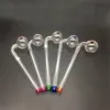 Tuyaux de fumée colorés 14Cm, brûleur à mazout en verre incurvé, boule de 30Mm de diamètre avec Support, support différent, ajouter le Logo du client