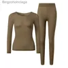 Women's Thermal Underwear Women Thermal Underwear Set 2 Pieces Ultra Thin Seamless Highly Elastic Slimming Long Johns Warm Suit Thermo Second Skin TopsL231005