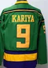 Homens Retro Hóquei 9 Paul Kariya Jerseys Poderoso Roxo Branco Preto Azul Vermelho Verde Laranja Aposentar Equipe Cor Bordado para Fãs Esportivos Vintage Clássico Puro Algodão Alto