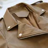 Women's Leather Faux 2023 Spring Autumn Women Jacket Slim Streetwear Coat Moto with Belt Female Outerwear 230928