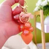 Keychains Korean Fashion Cute Heart Bead Bowknot Keychain Keyring For Women Girls Car Key Holder Chain Ring Bag Charm Accessories Pendant