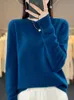 Women's Sweaters Autumn Winter Grace Comfort Oneck Sweater 100% Merino Wool Clothing Pullover Soft Knitwear Top 231005