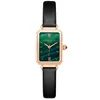 Relógios de pulso moda impermeável relógio feminino simples temperamento malaquita textura dial net vermelho mesmo estilo quadrado pequeno green299v