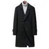 Mannen Blends Heren Winter Pea Coat Klassieke Notched Revers Double Breasted Trench 2023 Fashion Casual Gemengde Windjack Homme 231005