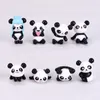 Dekoratif Figürinler 8pcs/çok sevimli panda figürin minyatür heykel dekorasyon mini peri bahçe karikatür karakter hayvan reçine zanaat