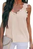 Tanks Femmes Noir Façade Dentelle Patchwork Cami Débardeur Femmes 2023 Blanc / Abricot Gilet D'été Sans Manches Camisole Col En V Slim Sexy Tops Tees