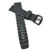 Titta på Bands 22mm Men's Extra Long Silicone Rubber Band Strap Armband Black Steel Buckle Fit For EF-550PB-1AV273F