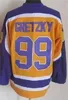 Homme Rétro Hockey 23 Dustin Brown Jerseys Vintage Classic 99 Wayne Gretzky 20 Luc Robitaille 32 Kelly Hrudey Retire All Stitch Noir Blanc Jaune Violet Couleur de l'équipe