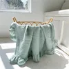 Blankets Swaddling Soft Muslin Swaddle Crinkle Cotton Gauze Ruffle Baby Burp Cloths Receiving Blanket Bath Towel 231008