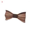 Pañuelos Hombres 3D Hecho a mano Pajarita de madera Mariposa Bowtie Matrimonio Boda Fiesta Accesorios de negocios QL Venta