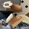 Musztarda nasion Tasman Tazz Kaptaki australijska platforma pantofla śnieżna designerka damska prawdziwa skórzana zima ultra mini but slip-on fur slajdes