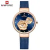 NAVIFORCE femmes montre haut de gamme or Rose bleu Quartz dames montres en acier maille étanche montre-bracelet pour fille Relogio Feminino 20280x