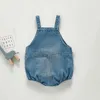 Rompertjes Baby Jongens Meisjes Kleding Mouwloze Baby Denim Body Kinder Jumpsuit Herfst Baby Denim Overalls 231005