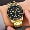 Zegarek z upuszczaniem roli mężczyźni kwarcowe zegarki męskie zegarek luksusowa marka zegarek Man Gold Stagi Stal Relogio Masculino Waterproof 2104287W