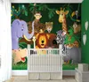 Papier peint Mural animaux de la Jungle, papier peint 3D pour chambre d'enfant, arrière-plan TV, décoration de maison, mural3540879