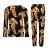 Мужская пижама для пиццы, зимняя еда, итальянская ночная рубашка для спальни, мужские комплекты из 2 предметов, милые большие пижамные комплекты с длинными рукавами и графикой