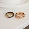 3 Ring Titanium Steel Silver Love Ring Fashion Designer Män och kvinnor Rose Gold and Silver Jewelry With Diamond Ring Couples Gift