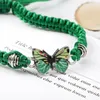 Link bransoletki Piękne zielony motyl Bransoletka moda lina tkana nić regulowana mężczyźni kobiety przyjaźń biżuteria prezent pulsera