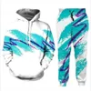 Neue Herren Damen 90er Jahre Jazz Solo Lustige 3D-Druck Mode Trainingsanzüge Rundhalsausschnitt Hip Hop Sweatshirt und Hosen 2-teiliges Set Hoodies TZ34264x