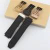 Assista Bandas Preto 29 19mm Boca Convexa Pulseira de Borracha para Hublo T Big Ban G Aço Inoxidável Implantação Fecho Strap3085287s