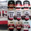 Men Retro Hockey 25 Chris Neil Jersey Vintage Classic 11 Daniel Alfredsson 6 Bobby Ryan 65 Erik Karlsson 19 Jason Spezza All Stitching Black White Beige Team Color