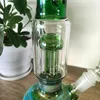 Bong de vidrio verde: tubo recto de 11 pulgadas con árbol Perc