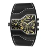 Oulm Nuovi Orologi Uomo Luxury Brand Fuso orario multiplo Orologio da polso al quarzo maschile Orologio cinturino in pelle casual relogio masculino1986