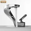 XOXO Basin Faucet Cold and Waterfall Contemporary Chrome Brass Bathroom basin sink Mixer Deck Mounted waterfall Tap 21045267Y