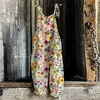 Jumpsuits voor dames Rompertjes Dames Zomer Jumpsuit Wijde pijpen Spaghettibandjes Strand Casual Losse bloemenprint Boho Overalls voor damesL231005