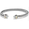 Bracciale rigido di design Bracciale semplice con diamanti incastonati Bracciale da donna con corda in acciaio al titanio da 5 mm Nuovo bracciale aperto europeo e americano in acciaio inossidabile