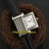 Flickvän gåva Reverso Q2668430 Swiss Quartz 2668430 White Dial Womens Watch Silver Case läderband Fashion Lady Watches291U